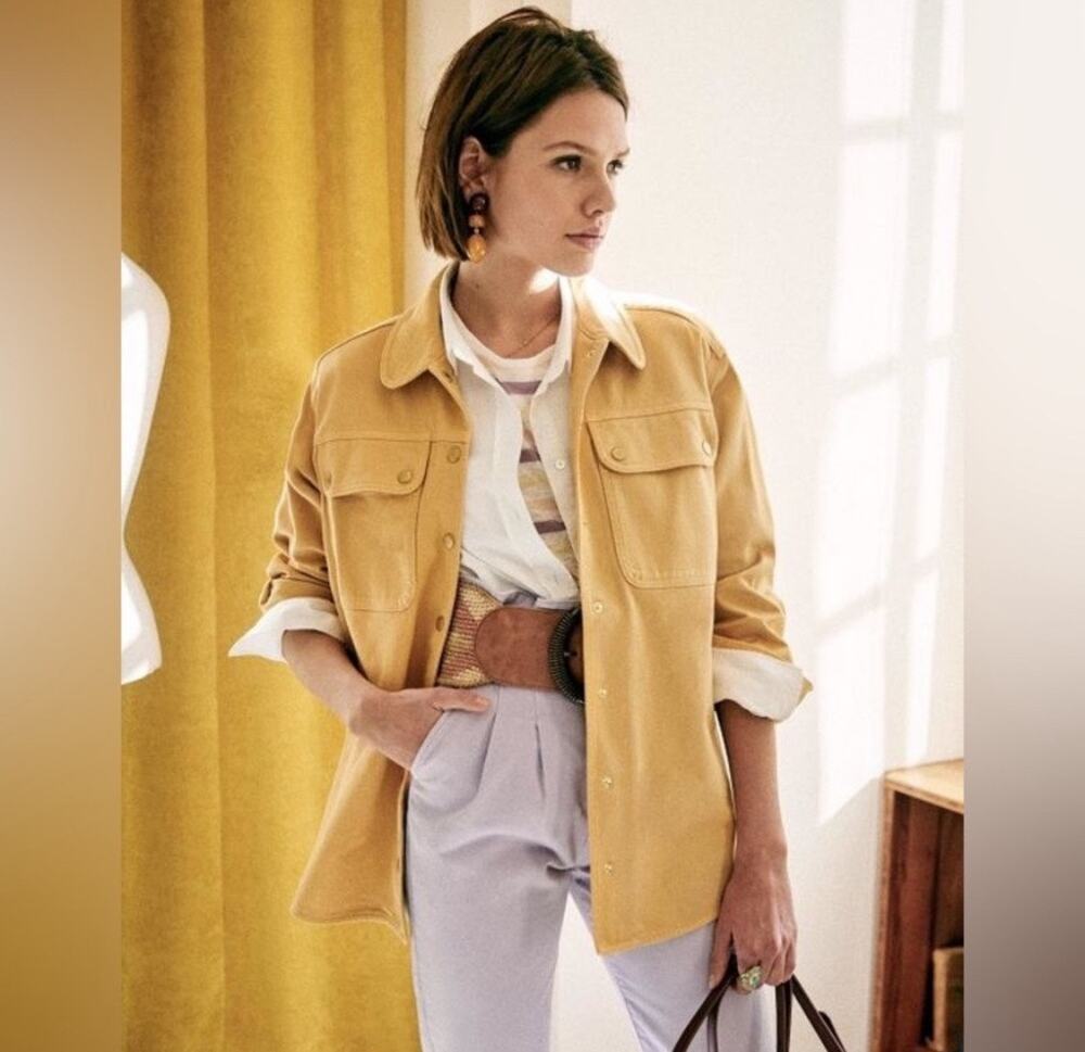 Sezane Denis Jacket | Denim | Jacket & Coats | Yellow